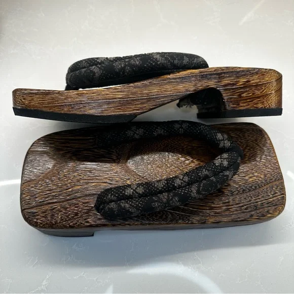 Wooden Sandals with Black Straps - Picture 2 of 6